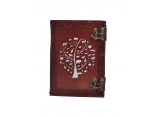 Vintage Genuine New Design Cut Work Leather Journal Embossed Round Tree Of Life Notebook